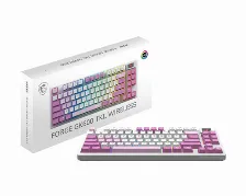Teclado Msi Forge Gk600 Tkl Wireless, Inalambrico, Usb/bluetooth, Mecanico, Led Rgb, Ingles, Violeta/rosa